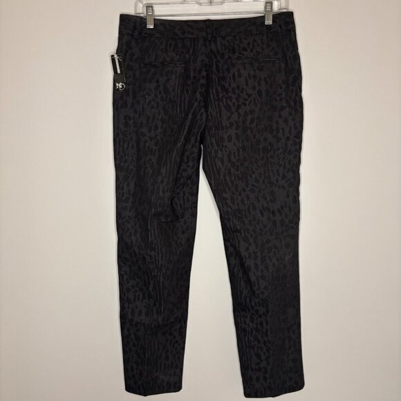 NEW DIRECTIONS NEW Pants Womens 8 Black Gray Animal Print Stretch - Picture 2 of 8